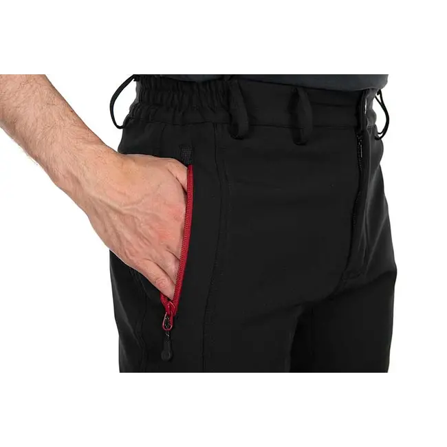 Pantaloni Lungi Fox Rage Pro Series Soft Shell Trousers, Storm Grey & Chilli Red