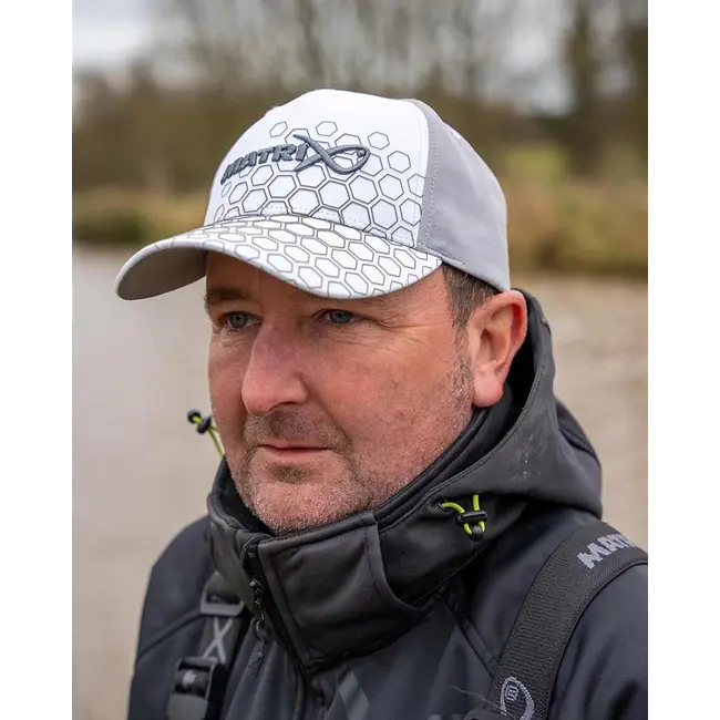 Sapca Pescuit Matrix Hex Print Cap, White