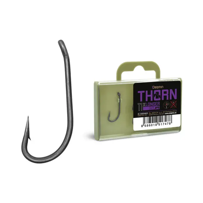 Carlige Crap Delphin Thorn Longer 11x, 11buc/cutie