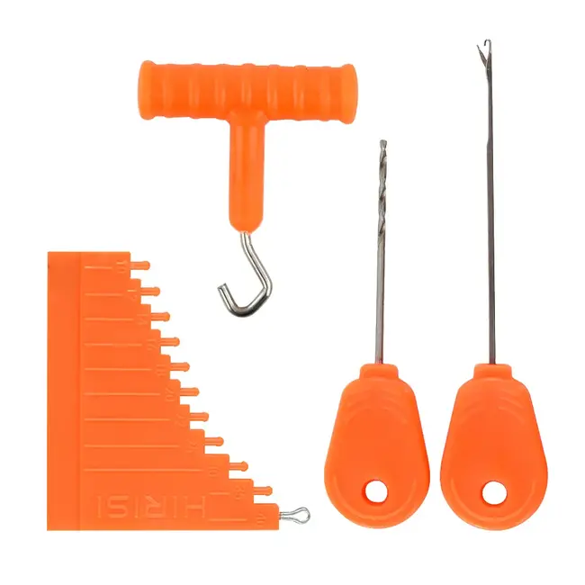 Kit Complet Crosete + Burghiu + Intinzator + Opritoare+Dispozitiv Legat Bucle Pescuit Nonstop, 7 piese/blister