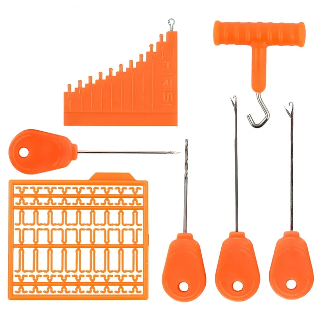 Kit Complet Crosete + Burghiu + Intinzator + Opritoare+Dispozitiv Legat Bucle Pescuit Nonstop, 7 piese/blister