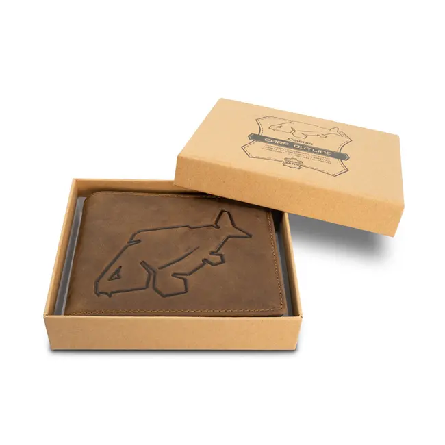 Portofel din Piele Delphin Carp OutLine Wallet, Dark Brown