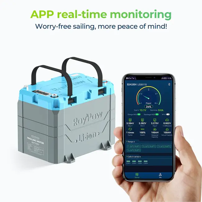 Acumulator,Baterie LifePo4 Roypow 24V 100AH Pentru Motoare-Barci Trolling