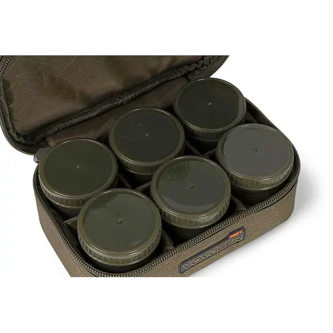 Geanta Momeala Fox Voyager 8 Pot Hookbait Case, 25x12x16cm