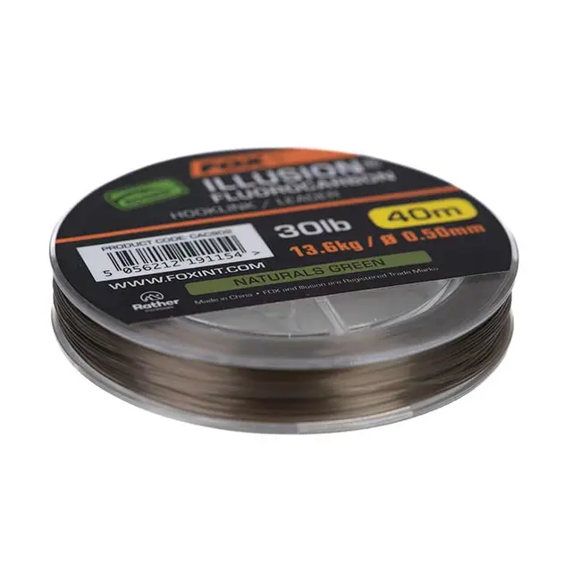 Inaintas/Fir Forfac Fluorocarbon Fox Illusion Hooklink/Leader, Naturals Green, 40m