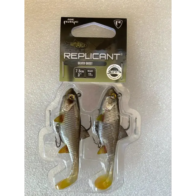 Swimbait Fox Rage Wobble New Replicant, Silver Ghost, 7.5cm, 11g