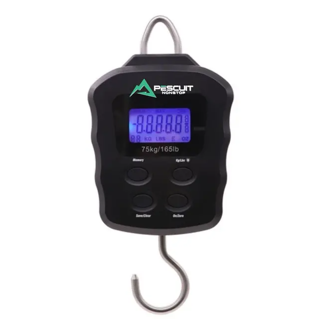 Cantar Digital de pescuit Rezistent la Apa ERGO, cu Funcție de Memorie, 75 kg