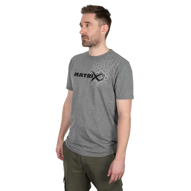 Tricou Matrix Hex Print, Grey