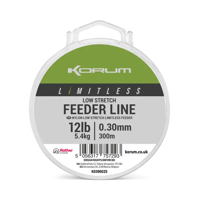 Fir Monofilament Korum Limitless Low Stretch Feeder Line, 0.23mm,2.7kg,300m