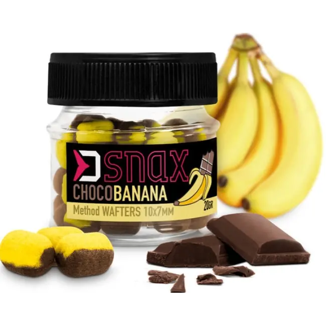 Dumbell Critic Echilibrat Delphin D Snax Method Wafters, 10x7mm, 20g/borcan, Ciocolata-Banana