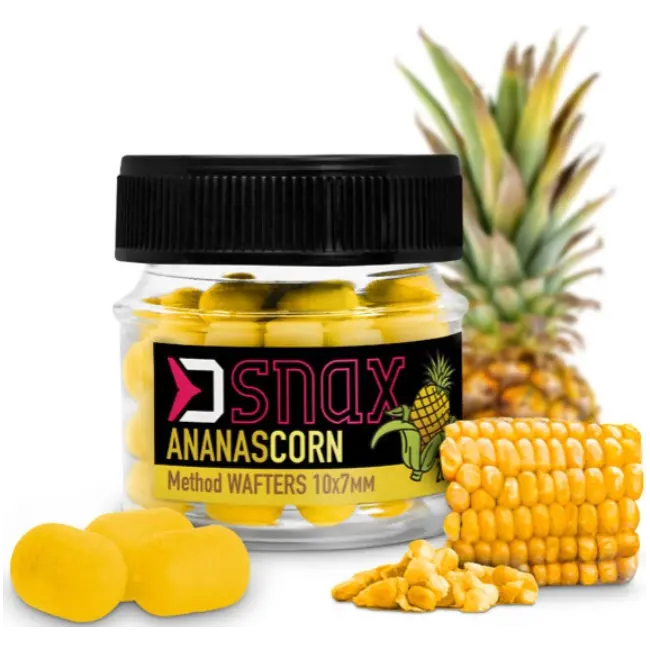 Dumbell Critic Echilibrat Delphin D Snax Method Wafters, 10x7mm, 20g/borcan, Porumb-Ananas