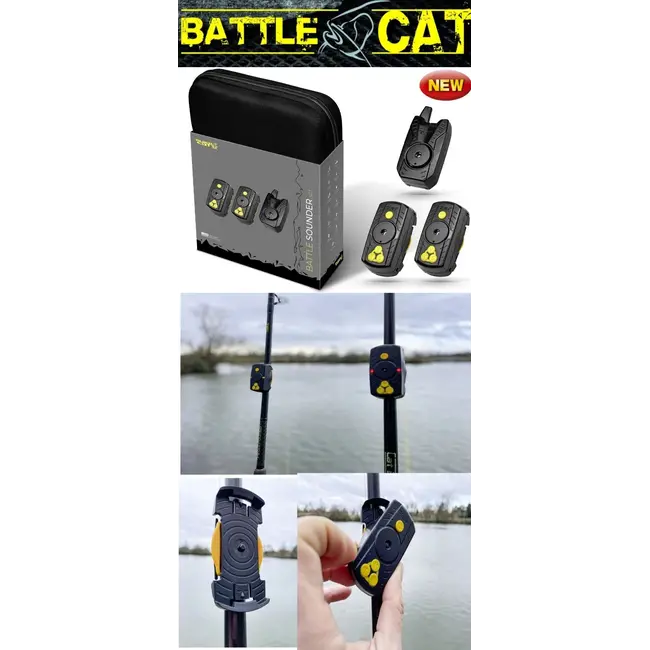 Set Avertizoare Pescuit Montabile pe Lanseta + Statie Black Cat Battle Sounder, 2+1