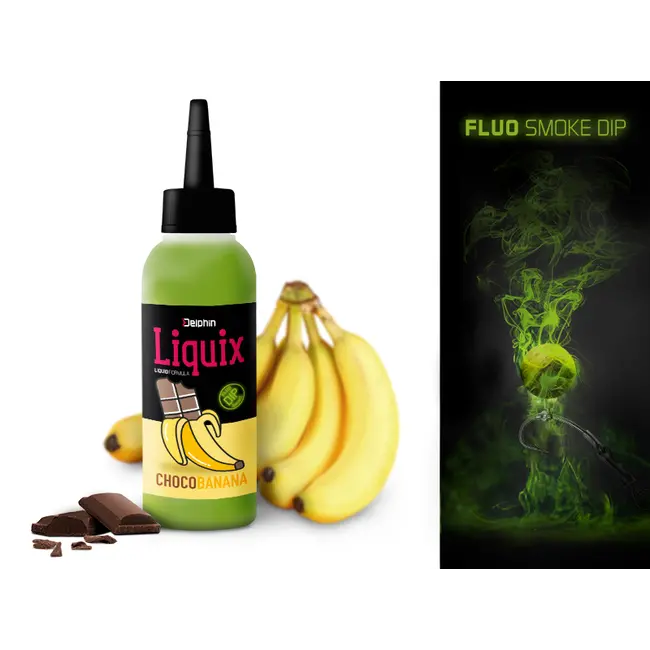 Dip Lichid Fluo Delphin D Snax LiquidX, Ciocolata-Banana,100ml