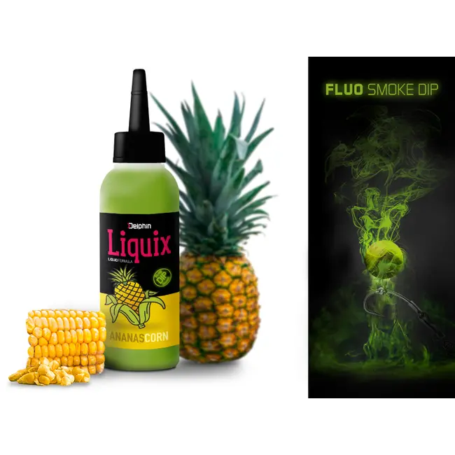 Dip Lichid Fluo Delphin D Snax LiquidX, Porumb-Ananas,100ml