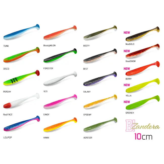 Shad Delphin ZANDERA UVs, Bloody Milion, 10cm, 5buc/blister